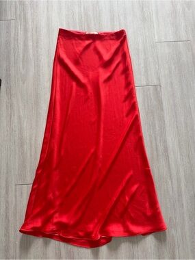 Favorite Daughter Red Satin Skirt small